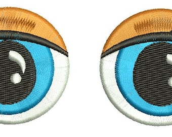 pair, left and right round eyes for a doll / eyes for a plush toy Machine Embroidery Designs, instantly download