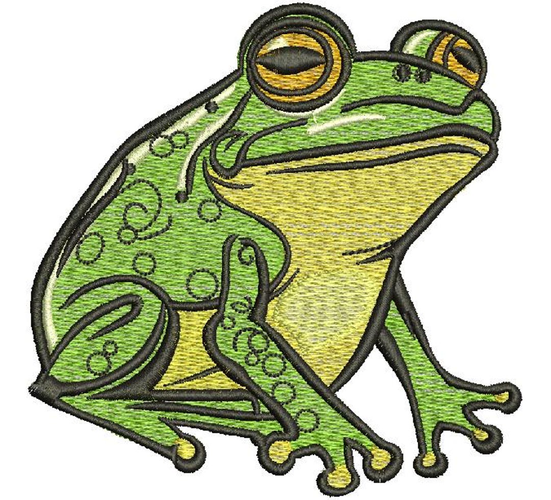 Green Frog Machine Embroidery Design Digital Download - Etsy