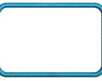 Round Rectangle Applique  (patch)  Machine Embroidery Designs, instantly download