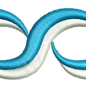 Blu Three Waves embroidery machine embroidery design, instantly download