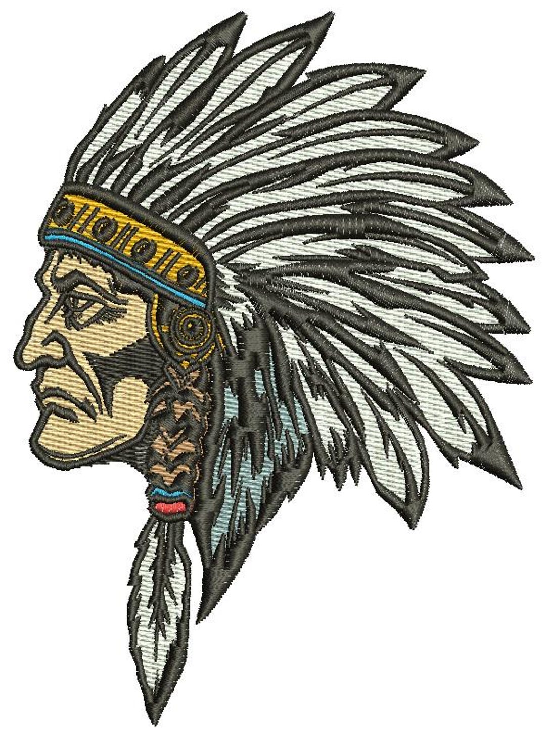 Indian Chief Head Machine Embroidery Designs, Instantly Download - Etsy