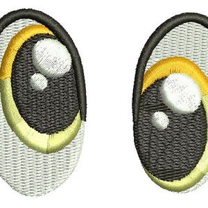 Cartoon toy eyes (soft plush doll) pair, separately, left and right  Machine Embroidery Designs, instantly download