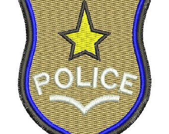 children's police badge   Machine Embroidery Designs, instantly download