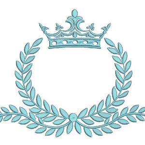 Crown and laurel wreathe Machine Embroidery Designs, instantly download