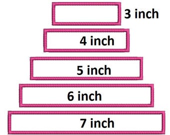 Rectangle Monogram Applique Name patch border design rounded, Applique  (patch) set 5 sizes Machine Embroidery Designs, instantly download