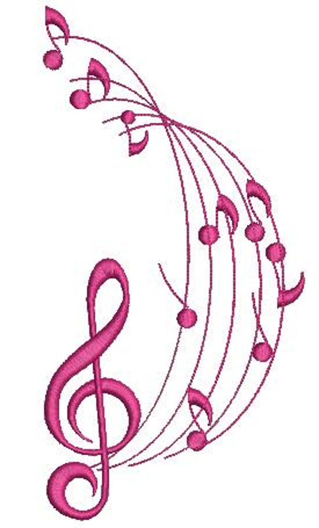 Notes and Treble Clef. Musical Pattern Machine Embroidery Designs ...