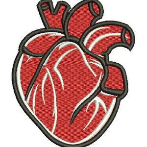 Miniature Human Heart Machine Embroidery Design, Instant Download