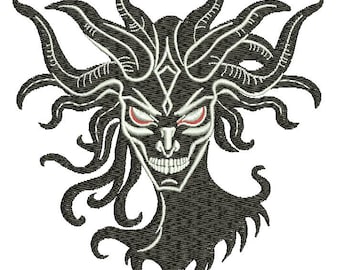 Disegni per ricamo a macchina testa di medusa gorgone, scaricabili all'istante
