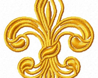 Fleur de lis lys French France Monarchy Symbol machine embroidery design, instantly download