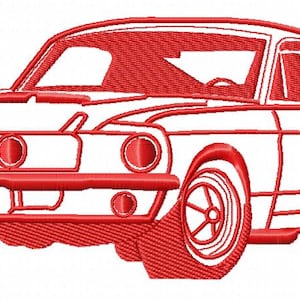 Racing vehicle Red car Embroidery Design, instantly download
