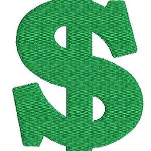 Dollar Sign  Machine Embroidery Designs, instantly download