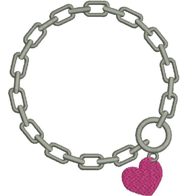 Round Chain and Heart Name Border Design Frame for Monogram Set 4 Sizes ...