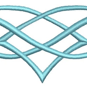 May include: A light blue decorative design with a heart shape in the centre. The design is made up of interlacing swirls and curves.