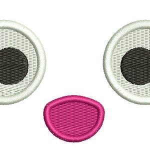 Muzzle, eyes and nose, all separately 2 sizes Machine Embroidery Designs, instantly download