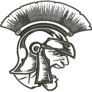 Centurion romersk legionär krigarhuvud spartansk hjälm maskinbroderimönster, ladda ner direkt