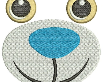 teddy bear face eyes and nose for a teddy bear Machine Embroidery Designs, instantly download