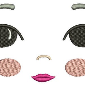 doll face / Muzzle for embroidery on clothes or dolls Machine Embroidery Designs, instantly download