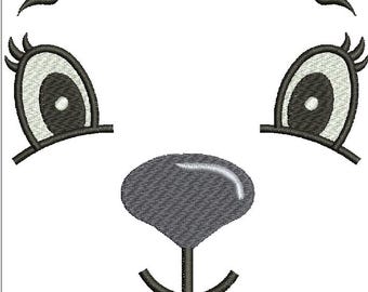 Teddy Bear Face  Machine Embroidery Designs, instantly download