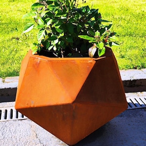 Geometric planter 500, steel planter, Corten, modern design, decorative, DIY