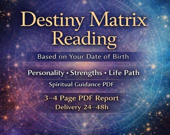 Numerology Destiny Matrix Reading | Birth Date Analysis PDF | Strengths & Challenges | Life Direction | Personalized Digital Report