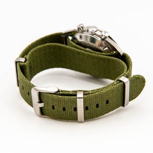 Nylon Watch Strap – Army Style, One-Piece Military Watch Band by TimeTrek
