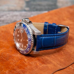Genuine Leather Watch Strap – Crocodile Embossed | Premium Calfskin Band for Dress & Vintage Watches