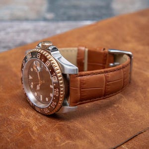 Genuine Leather Watch Strap – Crocodile Embossed | Premium Calfskin Band for Dress & Vintage Watches