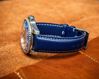 Correa de reloj de lona, resistente al agua, color azul. Envíos a todo el mundo.