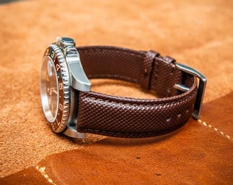 Correa de reloj de lona, marrón, resistente al agua. Envíos a todo el mundo.