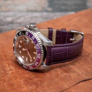 Genuine Leather Watch Strap – Crocodile Embossed | Premium Calfskin Band for Dress & Vintage Watches