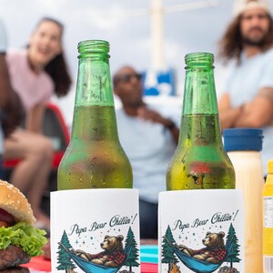 Papa Bear Chillin'!, Refrigerador de Latas Papa Bear, Koozie Papa Camping, Refrigerador de Latas de Flanela Papa, Refrigerador de Latas Papa Camping, Chillin Papa Bear Koozie