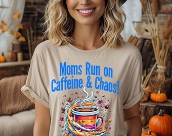 Mother's Day Gift, Coffee & Chaos Mom T-shirt,  Mom Life Tee, Funny Mom Shirt, Mom Birthday Present, Caffeine Tee