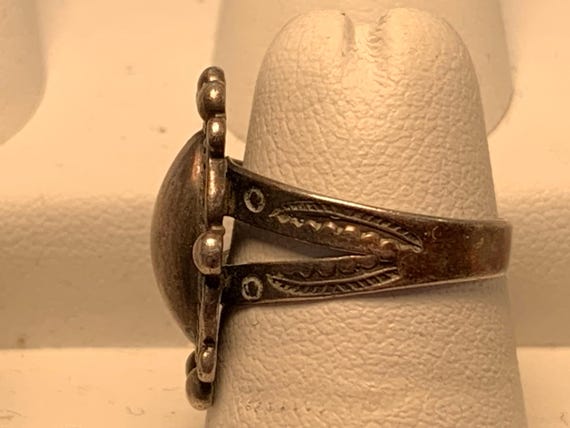 Antique Sterling Silver Statement Ring Size 5.25 - image 6