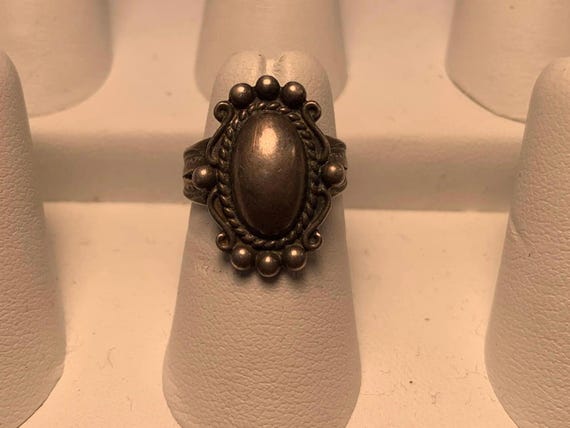 Antique Sterling Silver Statement Ring Size 5.25 - image 2