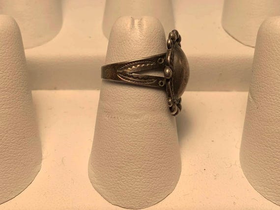 Antique Sterling Silver Statement Ring Size 5.25 - image 3