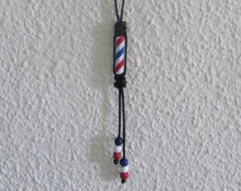 Barber Pole Man Necklace.  Beady Barber Pole Necklace. New Desing Barber Pole Necklace