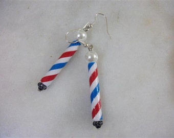 Barber Pole Earrings For Barbers Or Barbhers