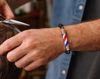 Thick Type, Barber Pole Men Bracelet
