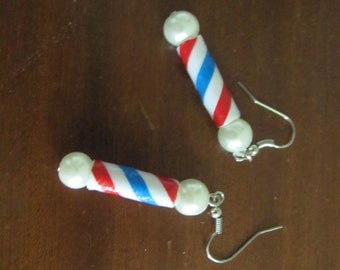 Barber Pole Earrings For Barbers Or Barbhers