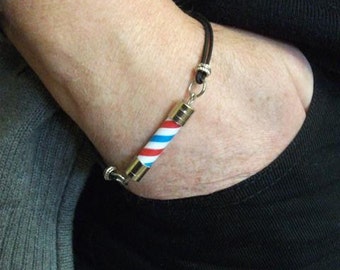 Barber Pole Friendship Bracelet For Man. Barber Pole Knot Bracelet