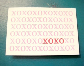 XOXO - Letterpressed Valentine Card