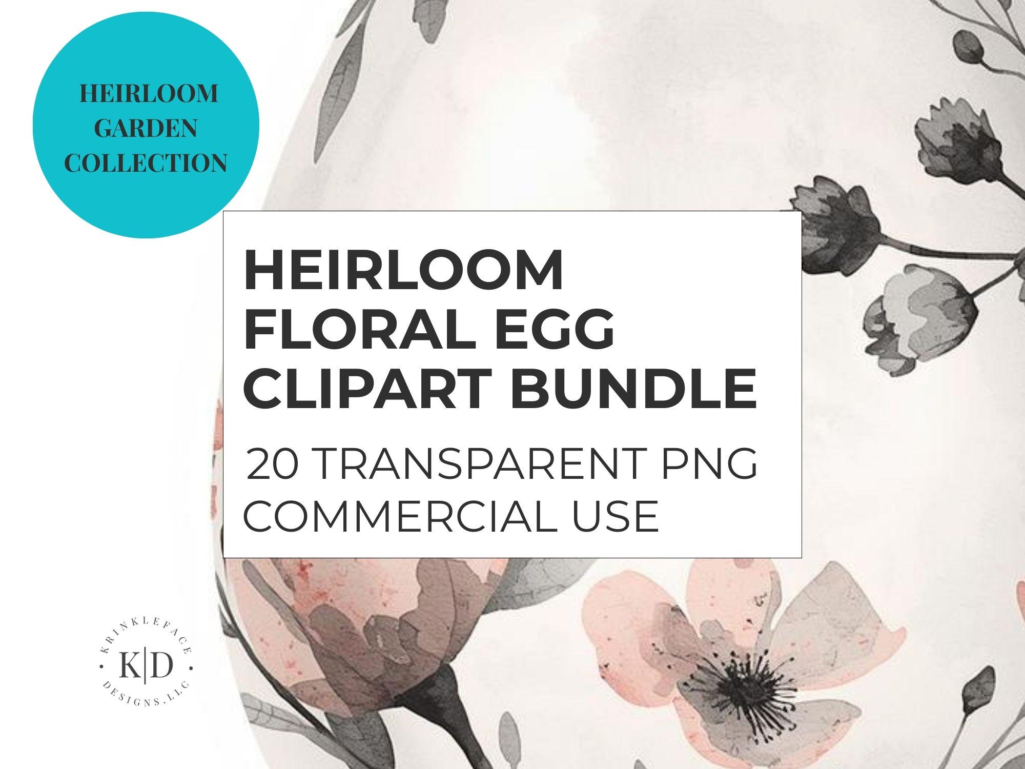 Floral Egg Clipart Bundle – 20 Spring PNG Files, Heirloom Watercolor ...