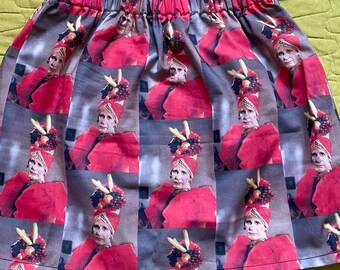 Pieandbelle micro mini Sam Beckett Quantum Leap headdress 90’s 80’s retro skirt. Elasticated waist size 8 cotton hand made. Funny