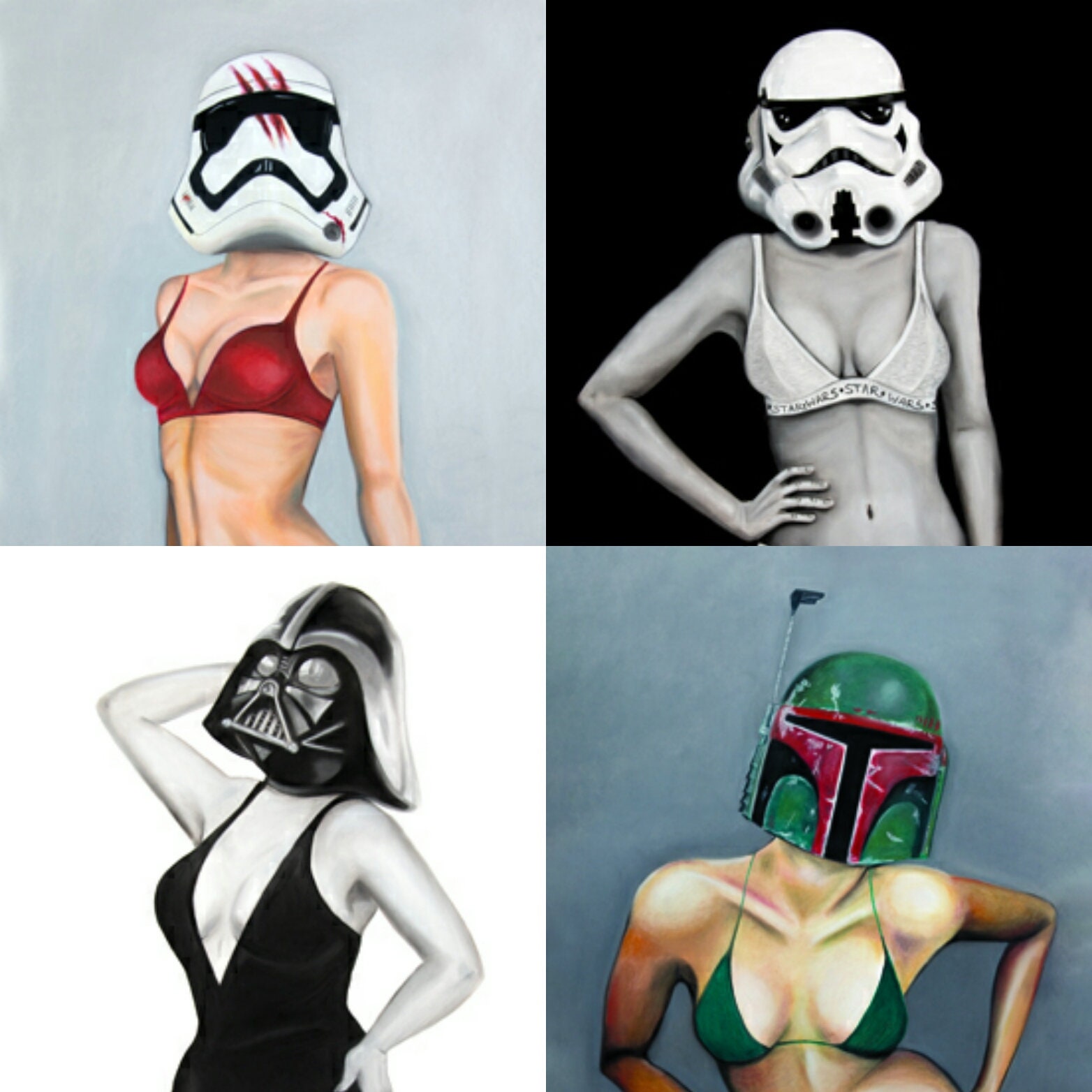 A4 Storm Trooper red Art Print. Sexy Bikini Unique Star - Etsy