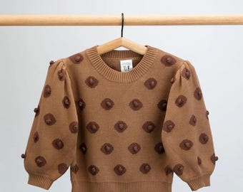 Fashion Brand Company nipple knit crop jumper top - pride LGBTQ+ kooky quirky unique funny feminist free the nip queer size LARGE