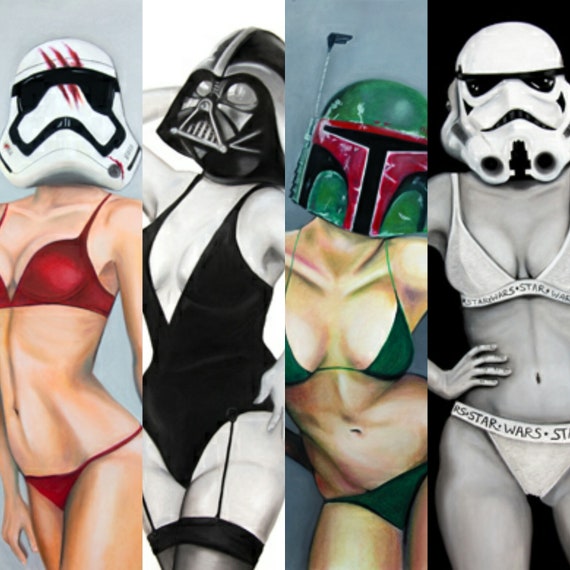 Boba Fett Stormtrooper Darth Vader Star Wars Set of 4 X A4 Prints