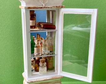 Apothecary Cabinet Cute Original Handmade Gift Miniature Witch Altar Wiccan Goddess Haunted Dolls House potion medicine Bookshelf wizard