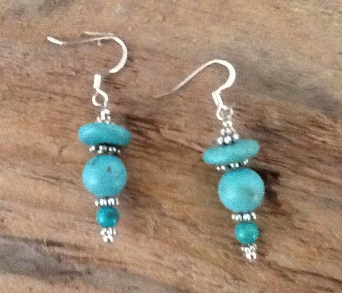 Turquoise earrings Indian Style Ethnic Jewely Boho Drop - Etsy Nederland