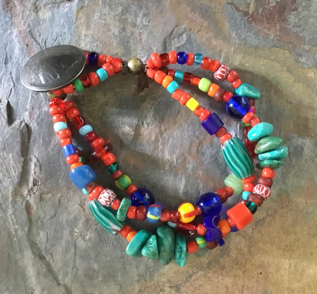 TheBeadChest African Bead Stretch Bracelet, Made in Palestine | Ubuy