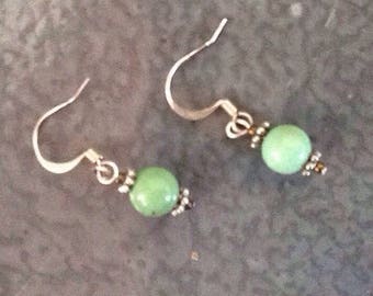 Green Turquoise Earrings, Green Jewelry, Indian Style, Ethnic, Drop, Boho